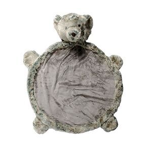 Pottery Barn Kids Teddy Bear Play Mat Rug Soft Furry Plush Baby Gray Brown Child